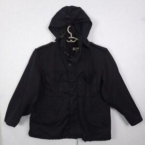 Winfield International Field M65 Coat Men XL Black Hooded Military Jacket